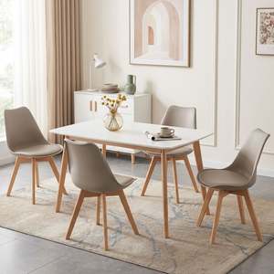 Evelyn Dining Chair Padded - Set of 4 - Brown