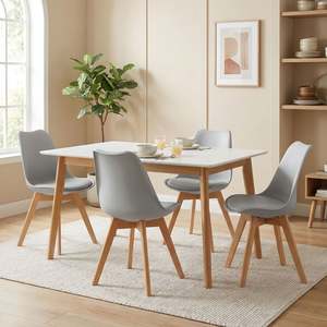 Evelyn Dining Chair Padded - Set of 4 - Grey