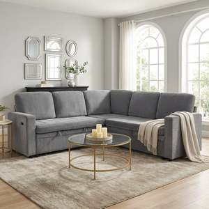 Haven L-Shaped Sofa Bed with Storage - Dark Grey