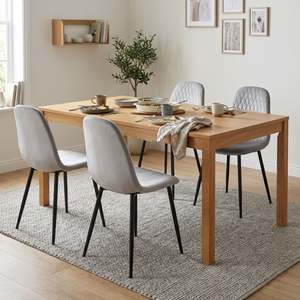 Quila Velvet Dining Chair - Set Of 4 - Light Grey