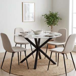 Vento Sintered Stone Round Dining Table 120x78cm - Snow White