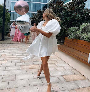 AJE - CASABIANCA PUFF SLEEVE MINI DRESS - 10