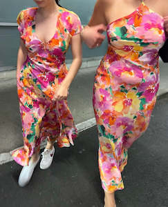 Pink: RUBY - KATA SILK MIDI DRESS - 14