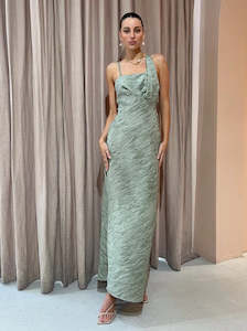 Green: ONE FELL SWOOP - JEWEL MAXI DRESS IN SAGE CRINKLE - 12