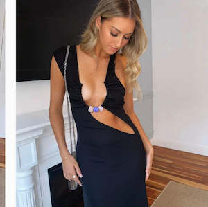 CHRISTOPHER ESBER - QUARTZ SPLIT RUCHED TANK MIDI DRESS - 8