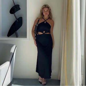 CHRISTOPHER ESBER - LOOPED CUTAWAY SLEEVELESS DRESS - 8