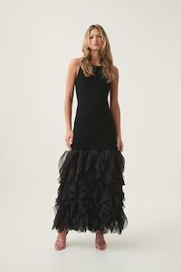 AJE - ELATIONS KNIT MAXI BLACK - S