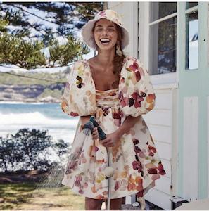 Aje: AJE - DASSIA PUFF SLEEVE MINI DRESS - 8