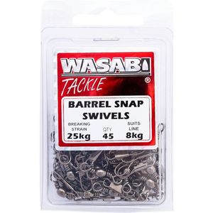 Fishing: Wasabi 15kg Barrel Snap Swivel - 36kg breaking strain