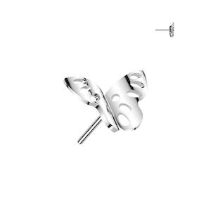 Conch/Orbital: Titanium High Polish Butterfly Threadless Push In Top (Base Sold Separately) - TT207