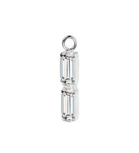 Titanium High Polish Jewelled Dangle Charm for Hinged Ring - CHARM41