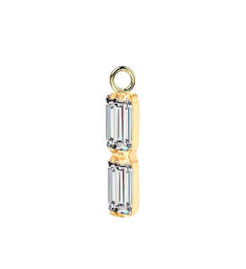 Chains/Charms: Titanium Gold Jewelled Dangle Charm for Hinged Ring - CHARM41A