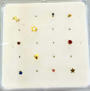 925 Sterling Silver Gold-Plated Ball-End Nose Stud Box Set (10 studs) - SS405
