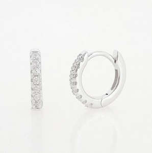 925 Sterling Silver Jewelled Hinged Earrings (1 pair) - SS716