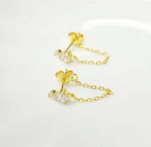 925 Sterling Silver Gold-Plated/Silver (Your Choice) Jewelled Stud Earrings with&hellip;