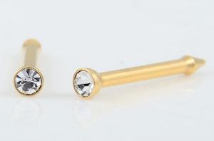 **At Home Piercing Cartridge** Surgical Steel Gold Nose, Crystal (Sold individua&hellip;