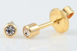 **At Home Piercing Cartridge** Gold 2mm, Crystal (1 pair) - 22-204