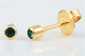 **At Home Piercing Cartridge** Gold 2mm, Emerald (1 pair) - 22-205