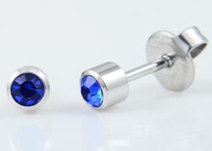 **At Home Piercing Cartridge** Surgical Steel 3mm, Sapphire (1 pair) - 21-309