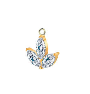 Gold Jewelled Dangle Charm for Hinged Ring - CHARM38A