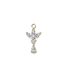 Gold Jewelled Dangle Charm for Hinged Ring - CHARM30A