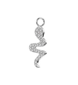 SS316L Jewelled Snake Dangle Charm for Hinged Ring - CHARM31