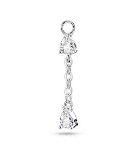 SS316L Jewelled Dangle Charm for Hinged Ring - CHARM37