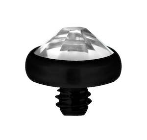Dermal Anchors: Black Titanium Jewelled Head for Dermal Piercings - BKTIADJ