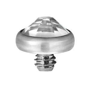 Titanium High Polish Jewelled Head for Dermal Piercings - TIADJ