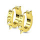 Gold U Shaped Hinged Hoop Earrings with Spikes (1 pair) - E520A