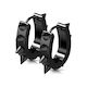 Black U Shaped Hinged Hoop Earrings with Spikes (1 pair) - E520B