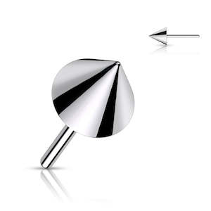 Titanium High Polish Spiked Threadless Push In Top (Base Sold Separately) - TT105