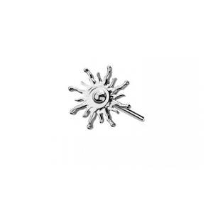 Nose Studs: Titanium High Polish Aztec Sun Threadless Push In Top (Base Sold Separately) - TT174