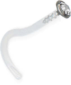 Bioplast Nose Stud with Jewelled Titanium Attachment - TNS05