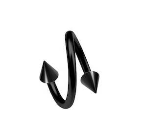 Black Pvd: Black Twister with Spikes 16 Gauge - E410B