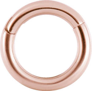 Rose Gold Pvd: Rose Gold Hinged Ring 14 Gauge - RGBHSR