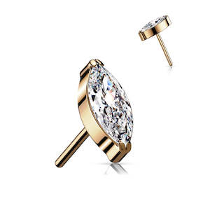 Rose Gold Pvd: Titanium Rose Gold Threadless Push In Jewelled Top (Base Sold Separately) - TT67B