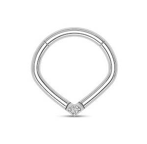 SS316L Jewelled Hinged Ring - E438