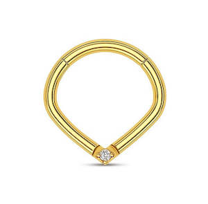Gold Jewelled Hinged Ring - E438A