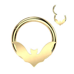 Gold Bat Hinged Ring 16 Gauge - E411A