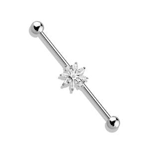 Industrial: SS316L Jewelled Fancy Industrial Barbell - I291A