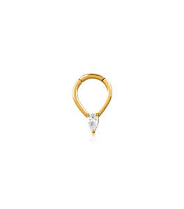 Titanium Gold Jewelled Hinged Ring - TI-220A