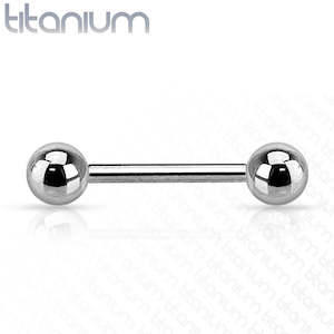 Tongue: Titanium High Polish Barbell 14 Gauge - TBRB