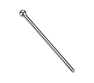On Sale: Titanium High Polish Extra Long Nose Stud with Ball 18/20 Gauge - TNS08