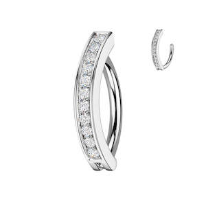 SS316L Jewelled Hinged Belly Button Ring - 559