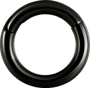 Titanium Black Hinged Segment Ring 18 Gauge - T-BK-BHSR
