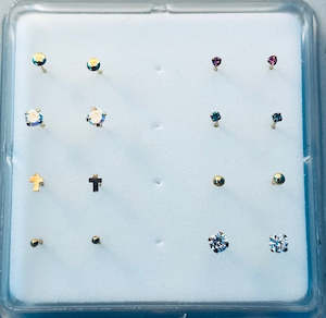 925 Sterling Silver Gold-Plated Ear Stud Box Set (8 pairs) - SS425