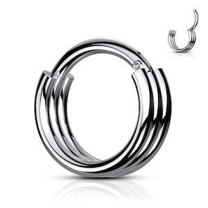 Hinged Rings: SS316L Triple Layered Hoop Hinged Segment Ring - E537