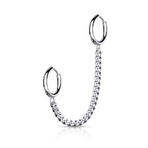 SS316L Chain Linked Round Clicker Hoops for Helix 18 Gauge - E230