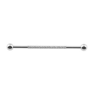 Industrial: Titanium High Polish Jewelled Fancy Industrial Barbell - T93